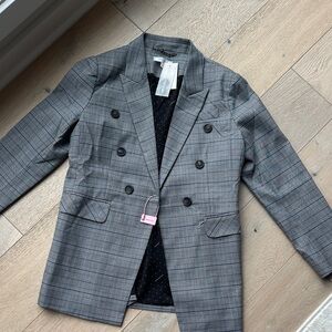 Double-Breasted Gray Blazer